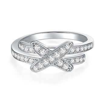 IE3004 Knoten-Moissanit-Verlobungsring aus Sterlingsilber