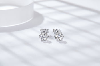 Boucles d'oreilles clous en moissanite flocon de neige IE4002 en argent sterling