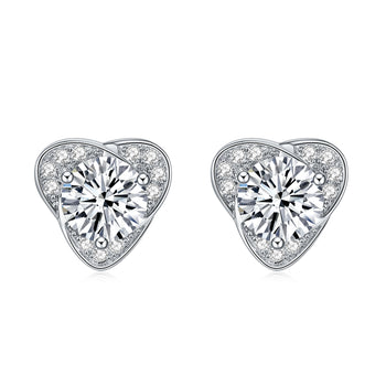 IE4024 Boucle d'oreille puce en argent sterling avec moissanite sertie de 0,5 carat