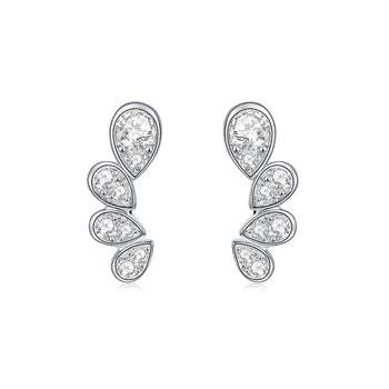Boucles d'oreilles IE4025 en forme de goutte d'eau, en moissanite et argent sterling