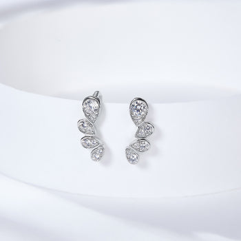 Boucles d'oreilles IE4025 en forme de goutte d'eau, en moissanite et argent sterling
