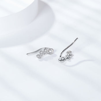 Boucles d'oreilles IE4025 en forme de goutte d'eau, en moissanite et argent sterling