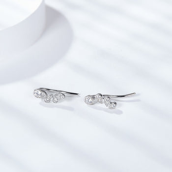 Boucles d'oreilles IE4025 en forme de goutte d'eau, en moissanite et argent sterling