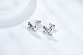 IE4030 X-förmige Moissanit-Diamant-Ohrstecker aus Sterlingsilber