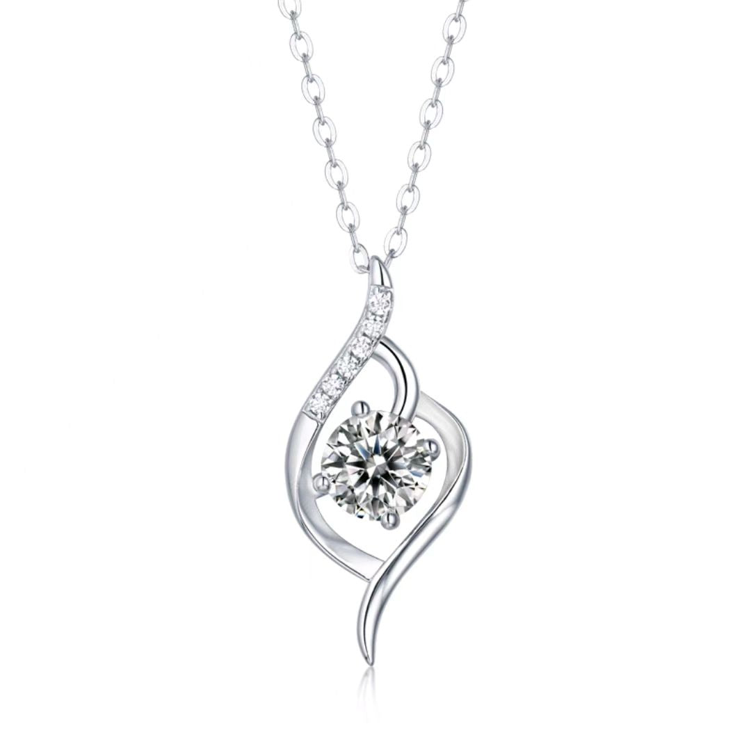 IE5011 FIRST SIGHT MOISSANITE PENDANT NECKLACE IN STERLING SILVER