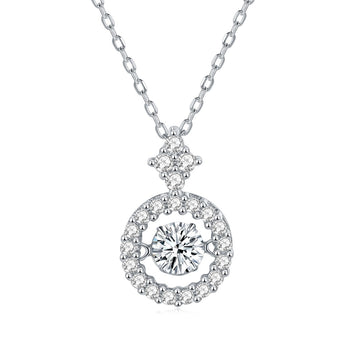 Collier pendentif minimaliste en moissanite IE5020 de 0,5 carat, en argent sterling