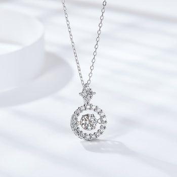Collier pendentif minimaliste en moissanite IE5020 de 0,5 carat, en argent sterling