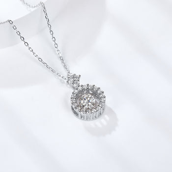 Collier pendentif minimaliste en moissanite IE5020 de 0,5 carat, en argent sterling