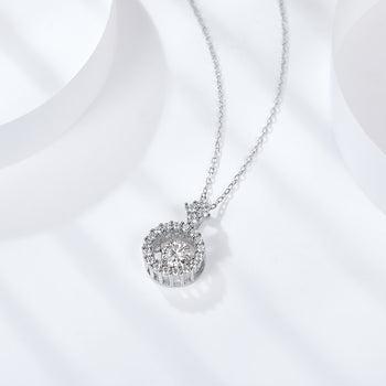 Collier pendentif minimaliste en moissanite IE5020 de 0,5 carat, en argent sterling