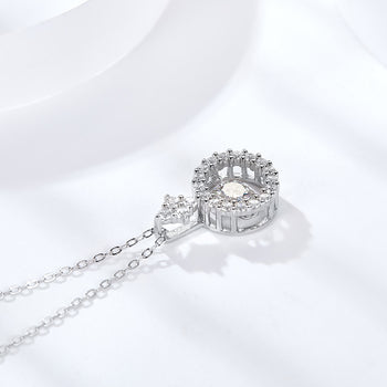 Collier pendentif minimaliste en moissanite IE5020 de 0,5 carat, en argent sterling