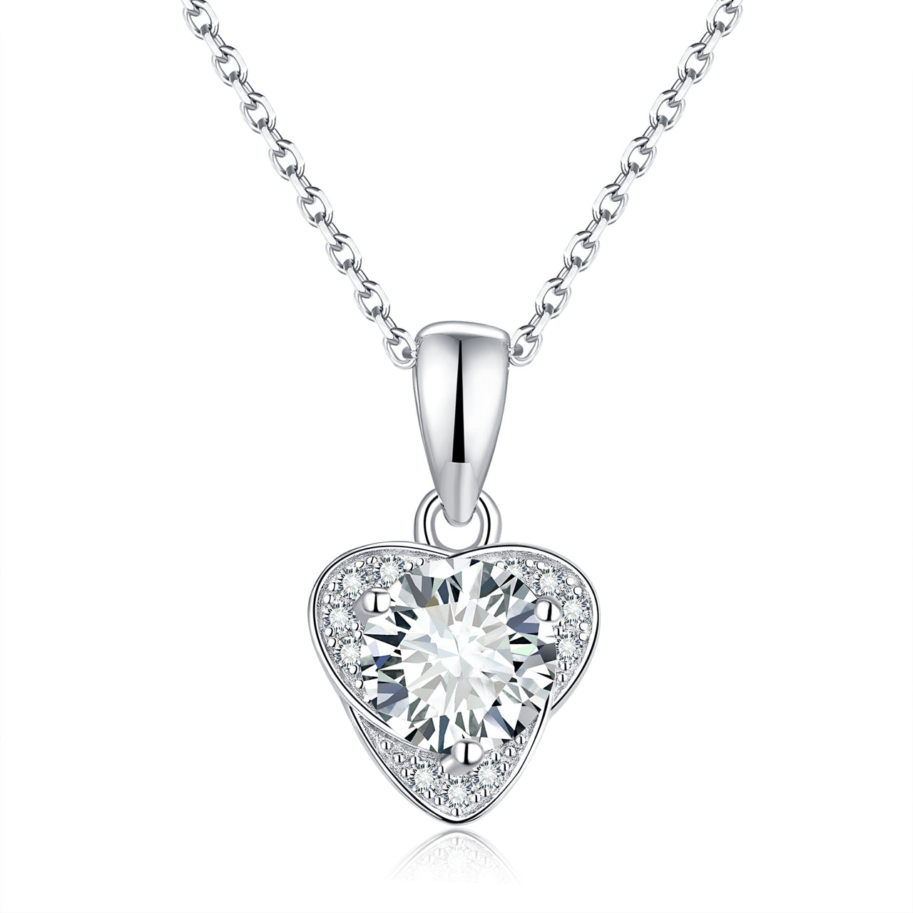 IE5024 1CT ENCASED MOISSANITE STUD PENDANT IN STERLING SILVER