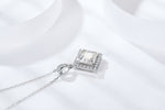 IE5033 2CT PRINCESS CUT MOISSANITE NECKLACE IN STERLING SILVER