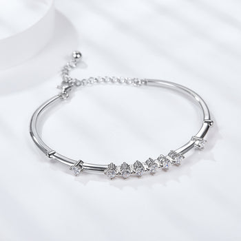 Bracelet minimaliste en moissanite IE6001 et argent sterling