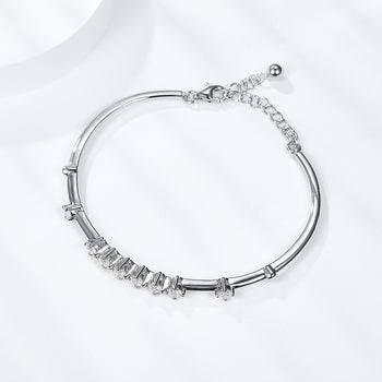 Bracelet minimaliste en moissanite IE6001 et argent sterling
