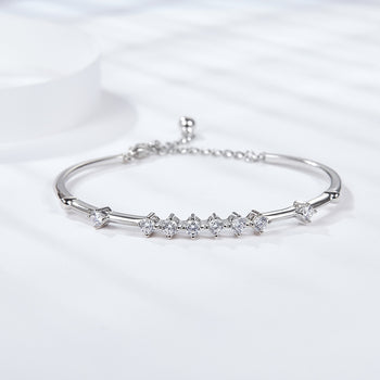 Bracelet minimaliste en moissanite IE6001 et argent sterling