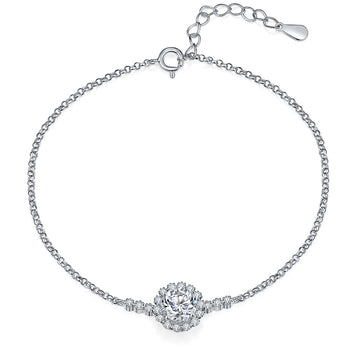 Bracelet en argent sterling IE6008 avec moissanite taille brillant rond