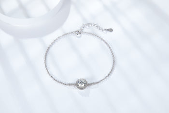 Bracelet en argent sterling IE6008 avec moissanite taille brillant rond