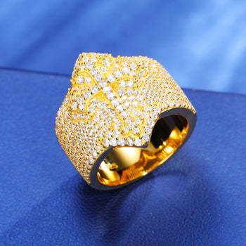 IE9250035 MOISSANIT-DIAMANT-KREUZRING AUS STERLINGSILBER