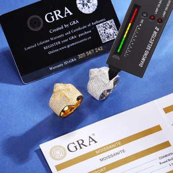 IE9250035 MOISSANIT-DIAMANT-KREUZRING AUS STERLINGSILBER