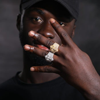 IE9250035 MOISSANIT-DIAMANT-KREUZRING AUS STERLINGSILBER