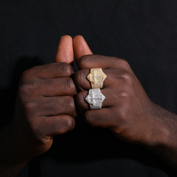 IE9250035 MOISSANIT-DIAMANT-KREUZRING AUS STERLINGSILBER