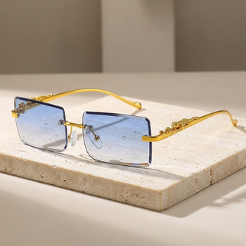 LUNETTES DE SOLEIL MOISSANITE À CROIX GLACÉE
