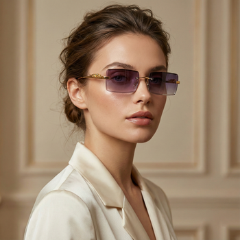 LUNETTES DE SOLEIL MOISSANITE À CROIX GLACÉE