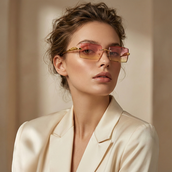 LUNETTES DE SOLEIL MOISSANITE À CROIX GLACÉE