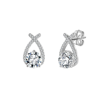INFINITY DROP MOISSANITE STUDS EARRINGS IN STERLING SILVER
