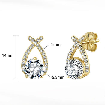 INFINITY DROP MOISSANITE STUDS EARRINGS IN STERLING SILVER