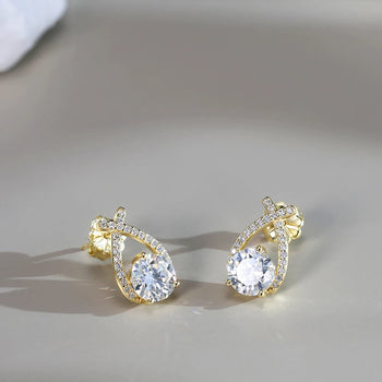 INFINITY DROP MOISSANITE STUDS EARRINGS IN STERLING SILVER