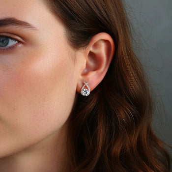 INFINITY DROP MOISSANITE STUDS EARRINGS IN STERLING SILVER