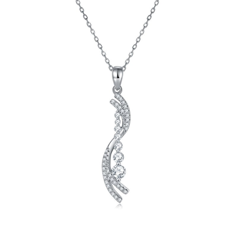 INS MOISSANITE DIAMOND PENDANT IN STERLING SILVER {STYLE 2}
