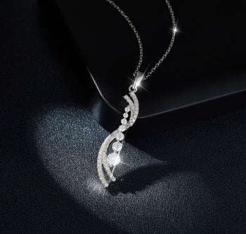 INS MOISSANIT-DIAMANT-ANHÄNGER AUS STERLINGSILBER {STIL 2}