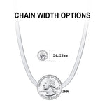 ITALIAN FLEXIBLE HERRINGBONE CHAIN NECKLACE IN STERLING SILVER