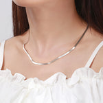 ITALIAN FLEXIBLE HERRINGBONE CHAIN NECKLACE IN STERLING SILVER