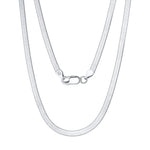 ITALIAN FLEXIBLE HERRINGBONE CHAIN NECKLACE IN STERLING SILVER