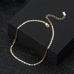 ITALIAN SPARKLE MIRROR LINK ANKLET IN STERLING SILVER