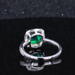 SUGAR LOAF SHAPE LAB GROWN EMERALD AND MOISSANITE RING IN 9K SOLID GOLD