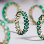 LAB GROWN EMERALD GEMSTONE GREEN ETERNITY RING IN 14K SOLID GOLD