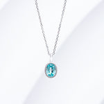 LAB GROWN GEMSTONE OVAL CUT PENDANT NECKLACE IN 14K GOLD