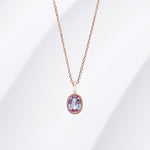 LAB GROWN GEMSTONE OVAL CUT PENDANT NECKLACE IN 14K GOLD