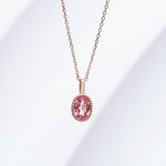 LAB GROWN GEMSTONE OVAL CUT PENDANT NECKLACE IN 14K GOLD