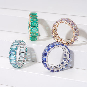 LAB GROWN ROYAL BLUE OR ALEXANDRITE OR PARAIBA GEMSTONE RINGS IN 14K GOLD