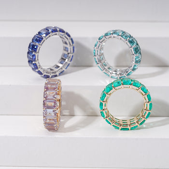 LAB GROWN ROYAL BLUE OR ALEXANDRITE OR PARAIBA GEMSTONE RINGS IN 14K GOLD