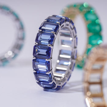 LAB GROWN ROYAL BLUE OR ALEXANDRITE OR PARAIBA GEMSTONE RINGS IN 14K GOLD