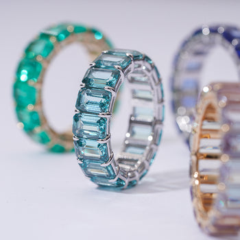 LAB GROWN ROYAL BLUE OR ALEXANDRITE OR PARAIBA GEMSTONE RINGS IN 14K GOLD