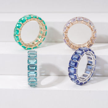 LAB GROWN ROYAL BLUE OR ALEXANDRITE OR PARAIBA GEMSTONE RINGS IN 14K GOLD