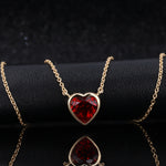 HEART SHAPE LAB GROWN RUBY PENDANT NECKLACE IN 18K GOLD