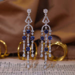 LAB GROWN SAPPHIRE AZURE CASCADE EARRINGS IN STERLING SILVER